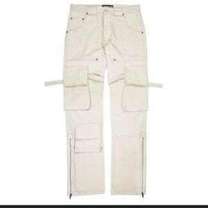 KODY PHILLIPS Mr Poopy Pants Cargo Pants Cream Tan 34